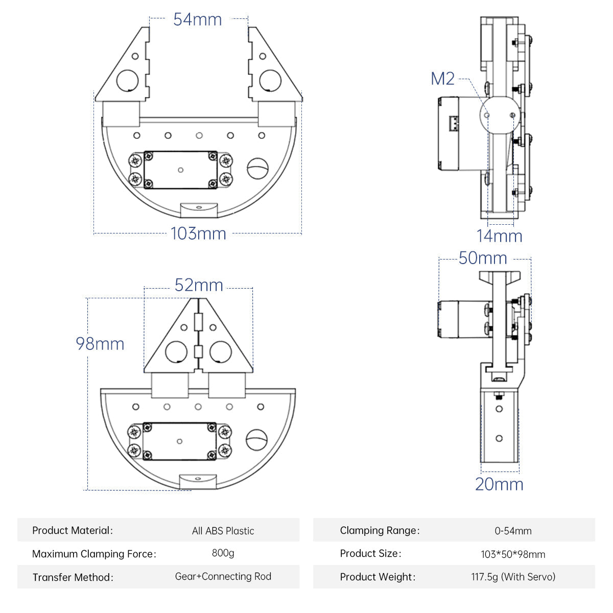 Hiwonder Plastic Gripper for Hiwonder Robot and Smart Car Hiwonder Plastic Gripper for Hiwonder Robot and Smart Car